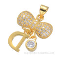 saudi gold letter D pendant zircon jewelry 2015 dubai gold plated pendant